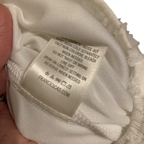 MIAMI Women’s White Top Cropped Off Shoulder & Rushed M Fairy Feminine Coquette - Picture 5 of 10